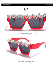 Load image into Gallery viewer, Oversized Square Diamond Sunglasses
