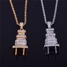 Load image into Gallery viewer, &quot;Iced Out&quot; Bling Plug Pendant Necklace
