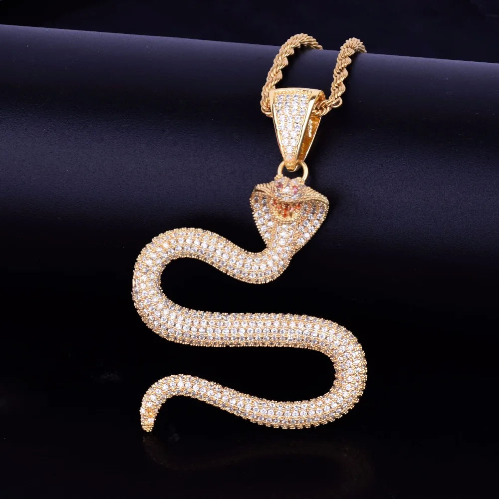 Bling Snake Pendant Necklace