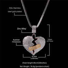 Load image into Gallery viewer, Bling Heart Band-Aid Pendant Necklace
