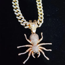 Cargar imagen en el visor de la galería, &quot;Iced Out&quot; Spider Pendant Necklace
