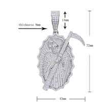 Load image into Gallery viewer, &quot;Iced Out&quot; Grim Reaper Pendant Necklace
