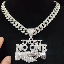 Cargar imagen en el visor de la galería, &quot;Iced out&quot; Trust No One Pendant Necklace
