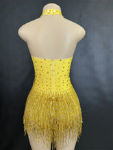 Cargar imagen en el visor de la galería, Rhinestones Fringed Bodysuit
