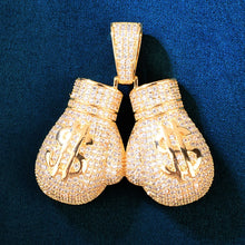 Cargar imagen en el visor de la galería, &quot;Iced Out&quot; Boxing Gloves Pendant Necklace
