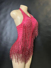 Cargar imagen en el visor de la galería, Rhinestones Fringed Bodysuit
