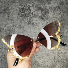 Load image into Gallery viewer, Butterfly Bling Rimless Sunglasses
