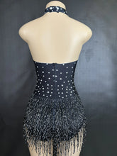 Cargar imagen en el visor de la galería, Rhinestones Fringed Bodysuit
