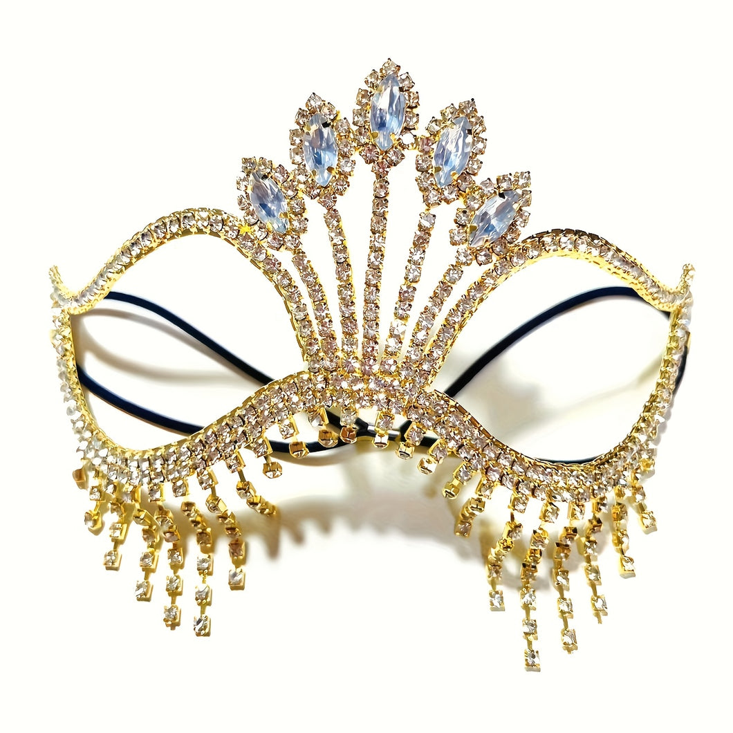 Rhinestone Tassel Facemask