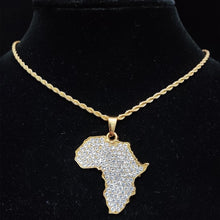Load image into Gallery viewer, &quot;Iced Out&quot; &quot;Africa&quot; Pendant Necklace
