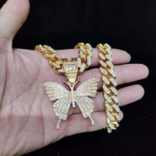 Load image into Gallery viewer, &quot;Iced Out&quot; Butterfly Pendant Necklace
