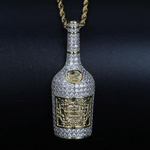 Cargar imagen en el visor de la galería, &quot;Iced Out&quot; Whiskey Bottle Pendant Necklace
