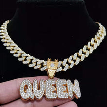 Load image into Gallery viewer, &quot;Iced out&quot; KING/QUEEN Pendant Necklace
