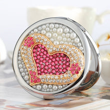 Load image into Gallery viewer, Rhinestone Heart Compact Mirror
