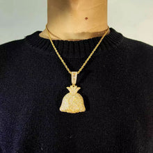 Load image into Gallery viewer, &quot;Iced Out&quot; Money Bag Pendant Necklace

