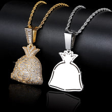 Load image into Gallery viewer, &quot;Iced Out&quot; Money Bag Pendant Necklace
