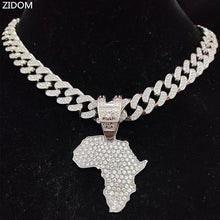 Load image into Gallery viewer, &quot;Iced Out&quot; &quot;Africa&quot; Pendant Necklace
