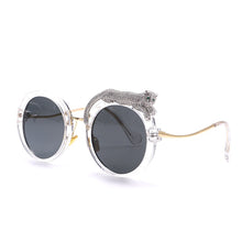 Load image into Gallery viewer, Round Leopard Bling Shades
