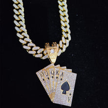 Load image into Gallery viewer, &quot;Iced Out&quot; &quot;Playing Cards&quot; Pendant Necklace
