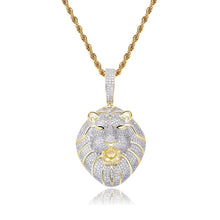 Load image into Gallery viewer, &quot;Iced Out&quot; Lion Head Pendant Necklace
